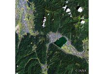だいちから見た日本の都市 下諏訪町：衛星画像