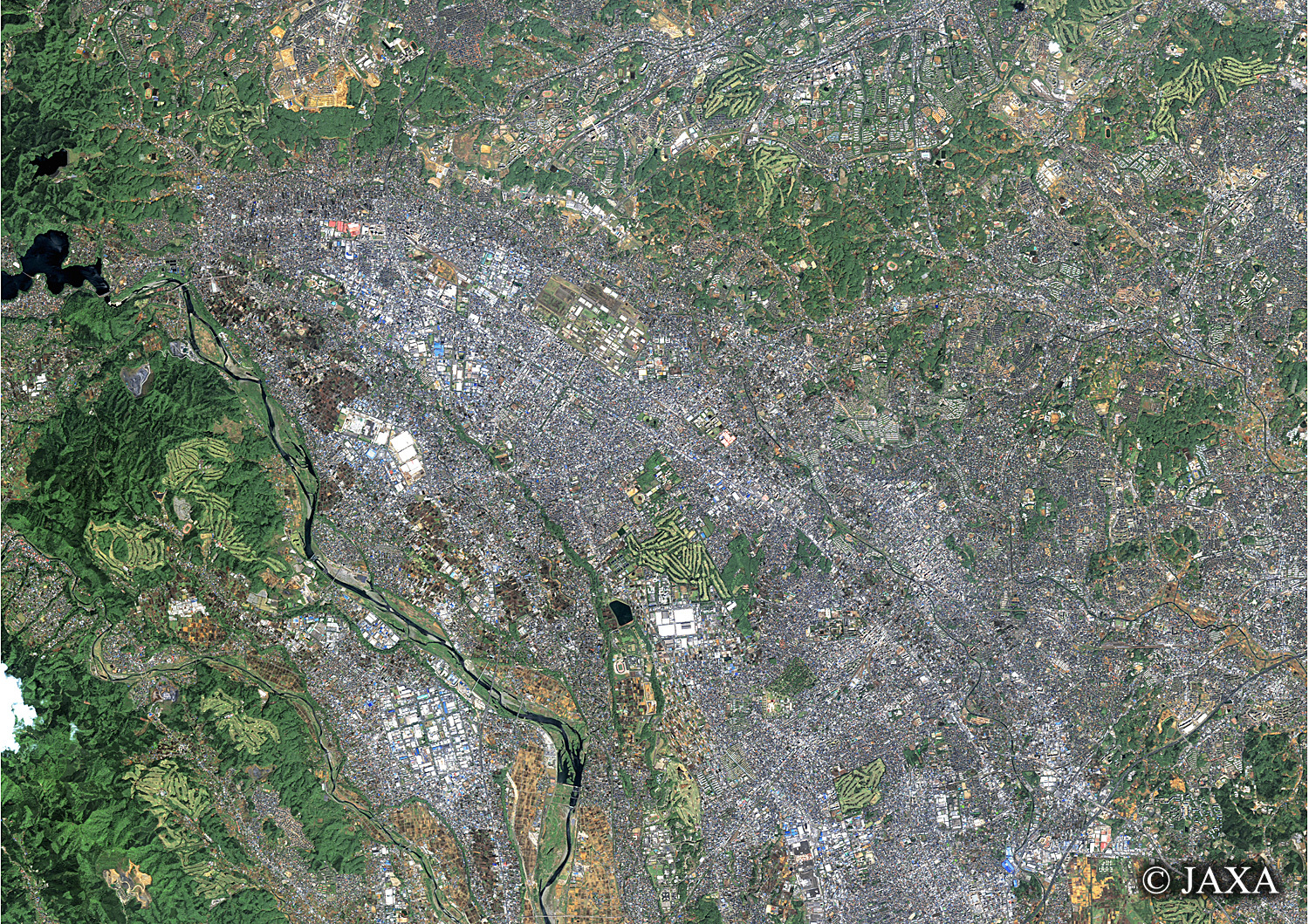 だいちから見た日本の都市 町田市:衛星画像