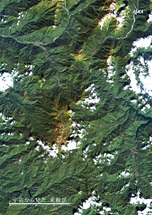 だいちから見た日本の都市 乗鞍岳：衛星画像（ポスター仕上げ）