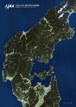 だいちから見た日本の都市 能登空港と周辺地域：衛星画像（ポスター仕上げ）