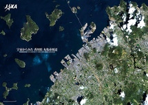 だいちから見た日本の都市 丸亀市周辺：衛星画像（ポスター仕上げ）