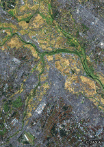 だいちから見た日本の都市 川越市周辺：衛星画像