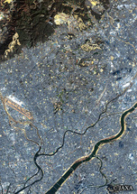 だいちから見た日本の都市 吹田市周辺：衛星画像