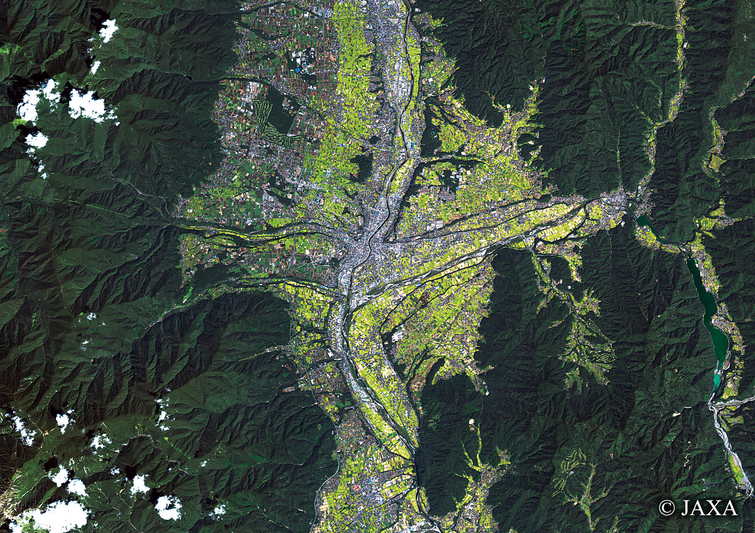 だいちから見た日本の都市 伊那市周辺:衛星画像