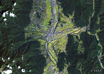 だいちから見た日本の都市 伊那市周辺：衛星画像