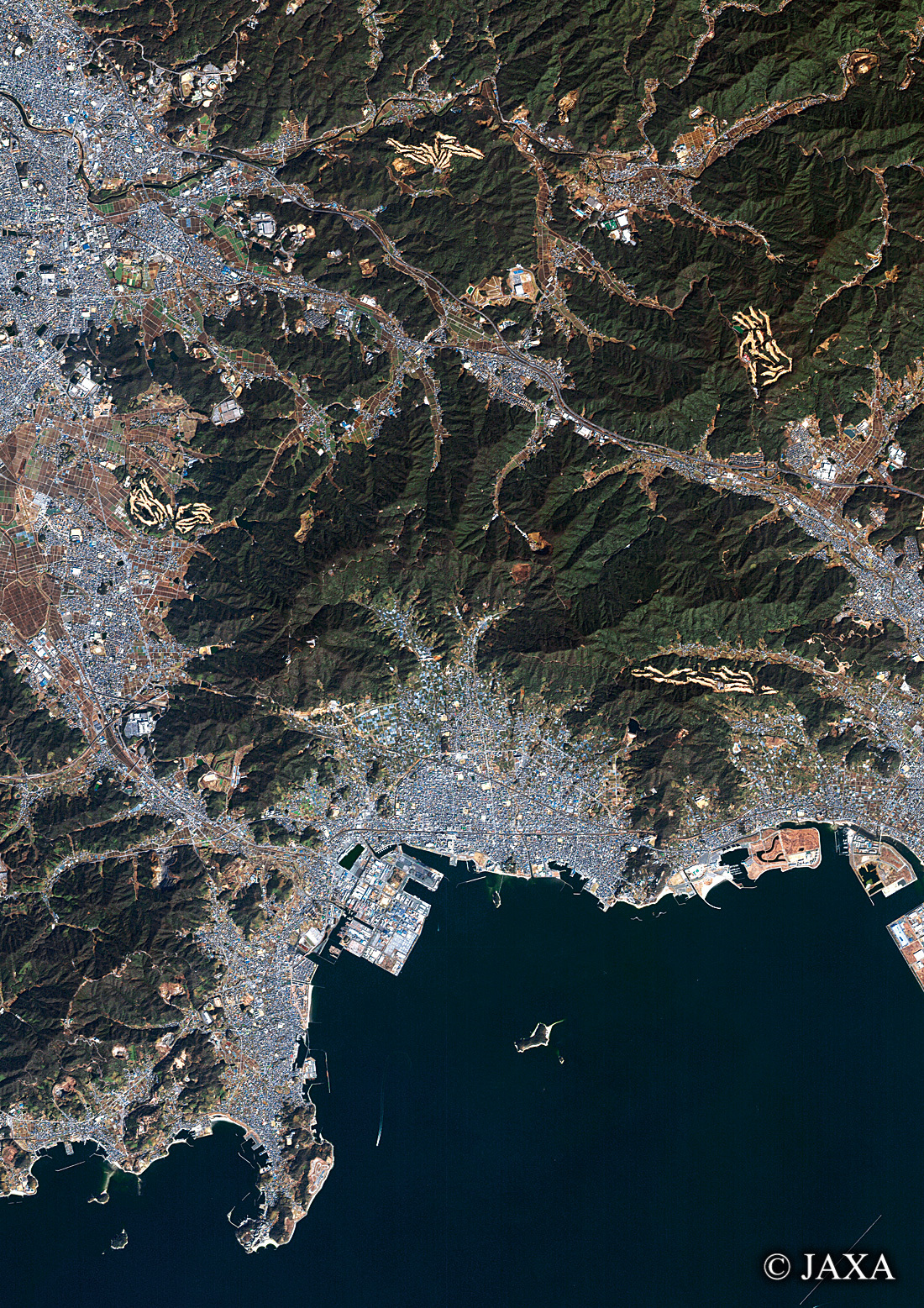 だいちから見た日本の都市 蒲郡市周辺:衛星画像