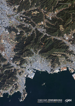 だいちから見た日本の都市 蒲郡市周辺：衛星画像（ポスター仕上げ）