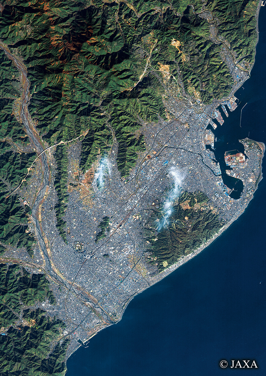 だいちから見た日本の都市 静岡市周辺:衛星画像