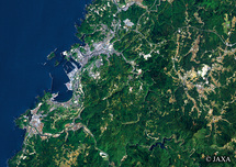 だいちから見た日本の都市 浜田市周辺：衛星画像