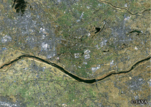 だいちから見た日本の都市 大泉町・千代田町：衛星画像