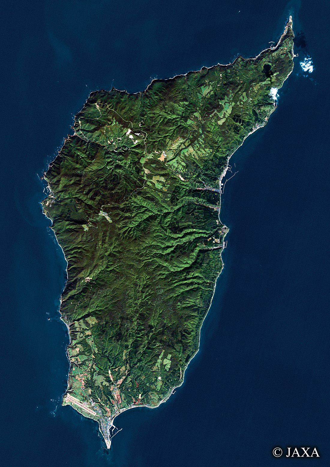 だいちから見た日本の都市 奥尻島:衛星画像