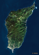 だいちから見た日本の都市 奥尻島：衛星画像