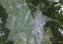 だいちから見た日本の都市 松本市周辺：衛星画像
