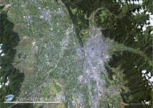 だいちから見た日本の都市 松本市周辺：衛星画像（ポスター仕上げ）