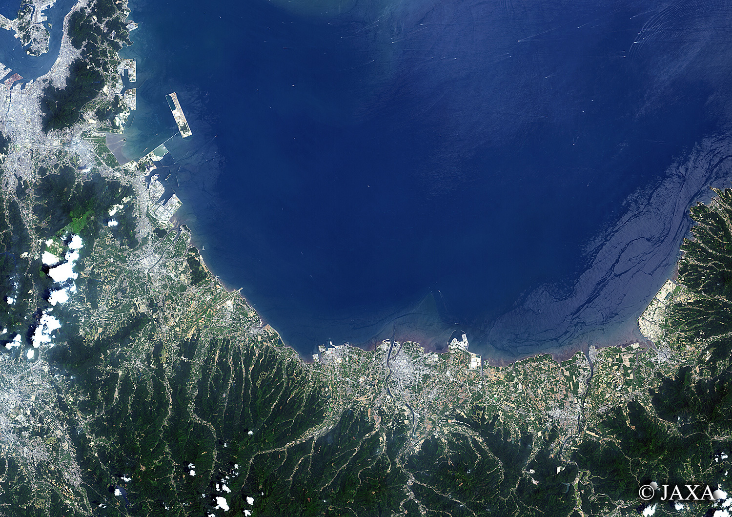 だいちから見た日本の都市 周防灘:衛星画像