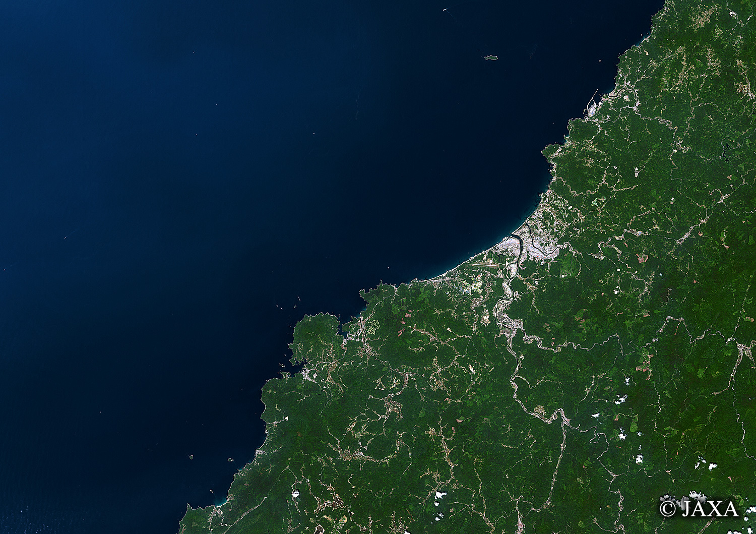 だいちから見た日本の都市 益田市:衛星画像