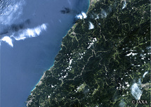 だいちから見た日本の都市 益田市：衛星画像