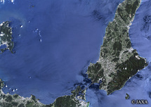 だいちから見た日本の都市鳴門海峡：衛星画像