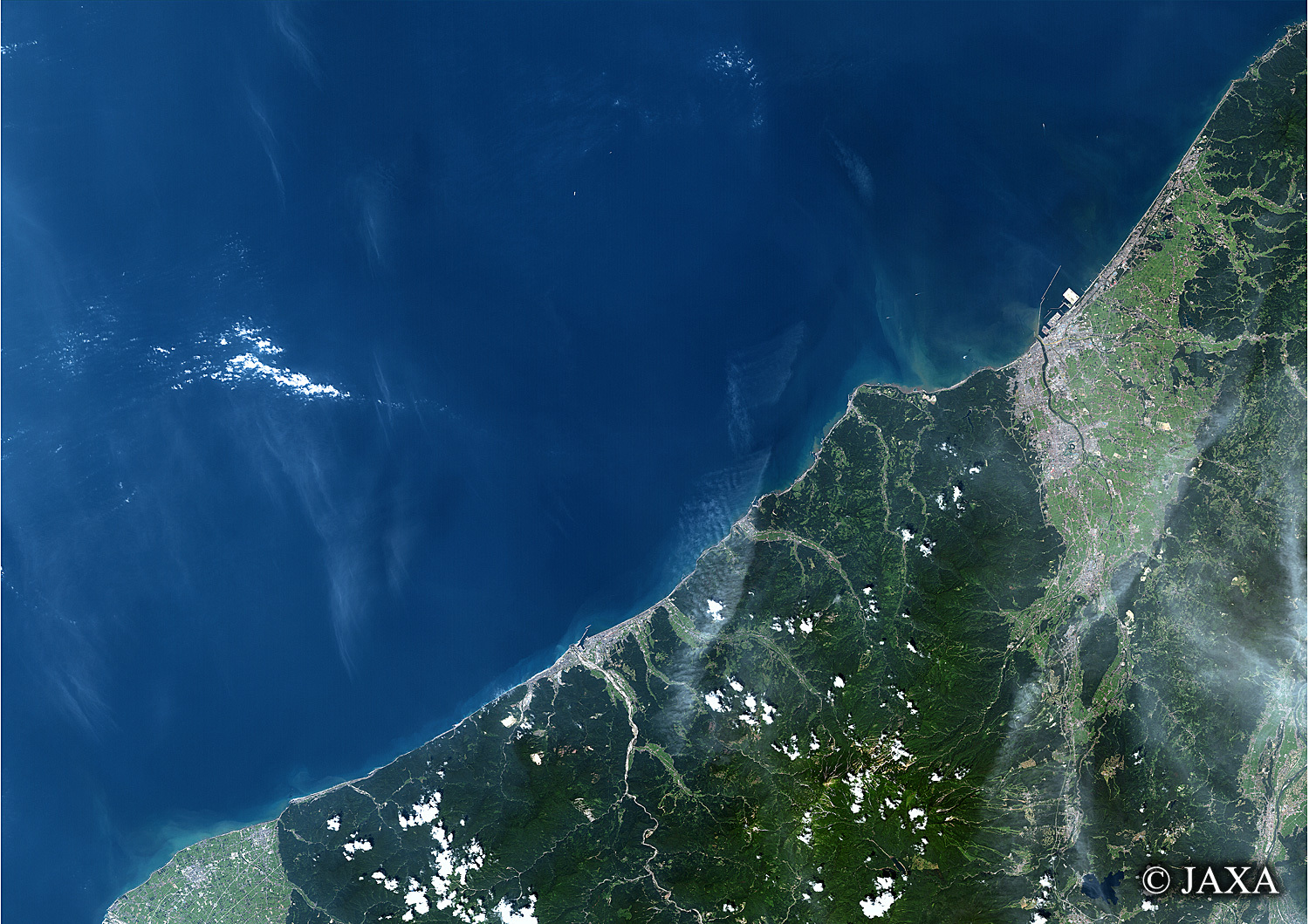 だいちから見た日本の都市 関川:衛星画像