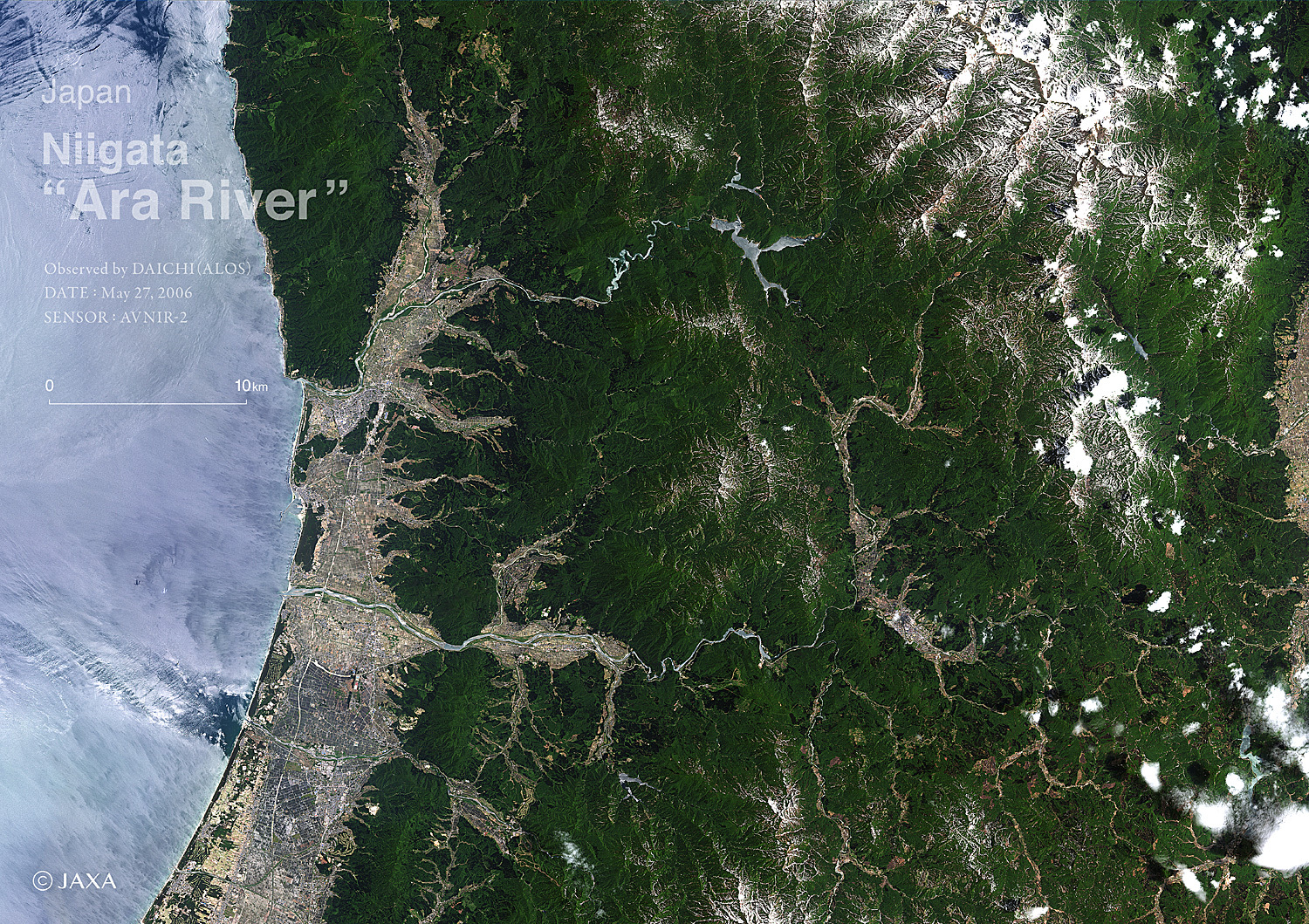だいちから見た日本の都市 荒川:衛星画像（ポスター仕上げ）