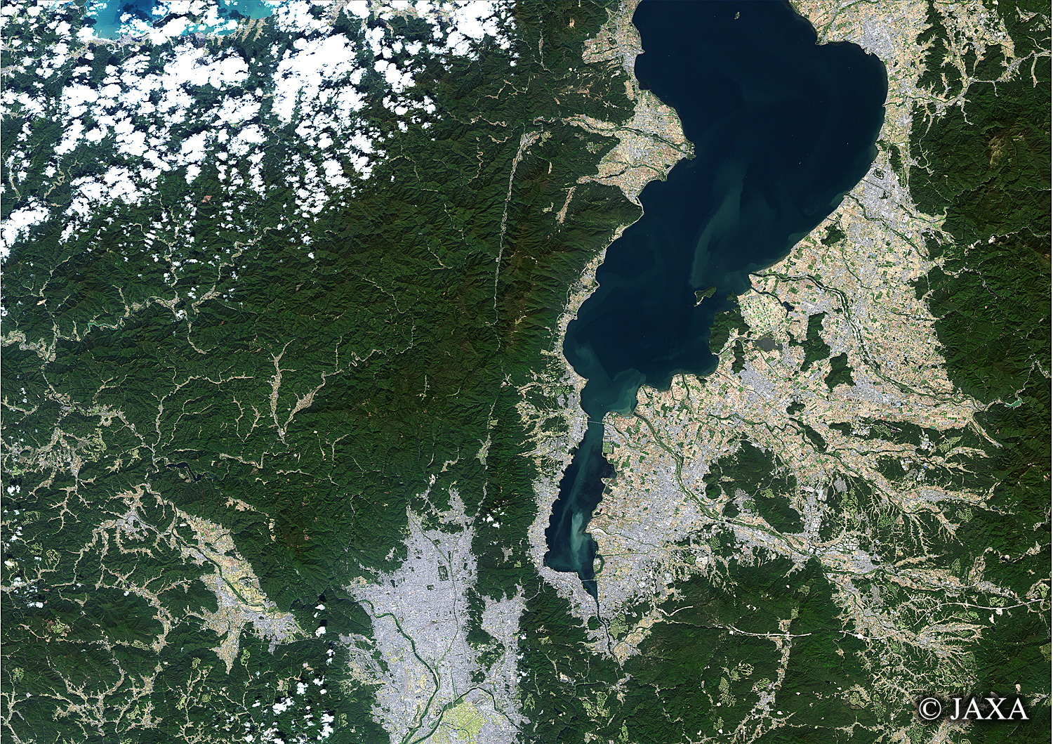 だいちから見た日本の都市 琵琶湖:衛星画像