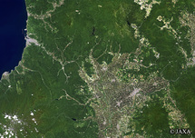 だいちから見た日本の都市 深川市：衛星画像