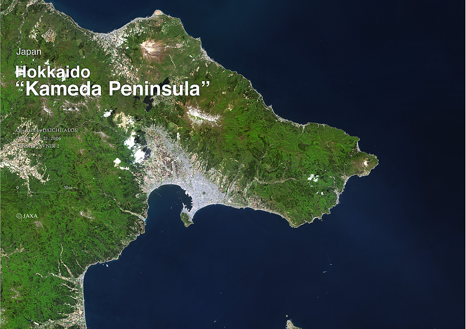 だいちから見た日本の都市 亀田半島 :衛星画像（ポスター仕上げ）
