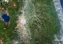 だいちから見た日本の都市 郡山市：衛星画像
