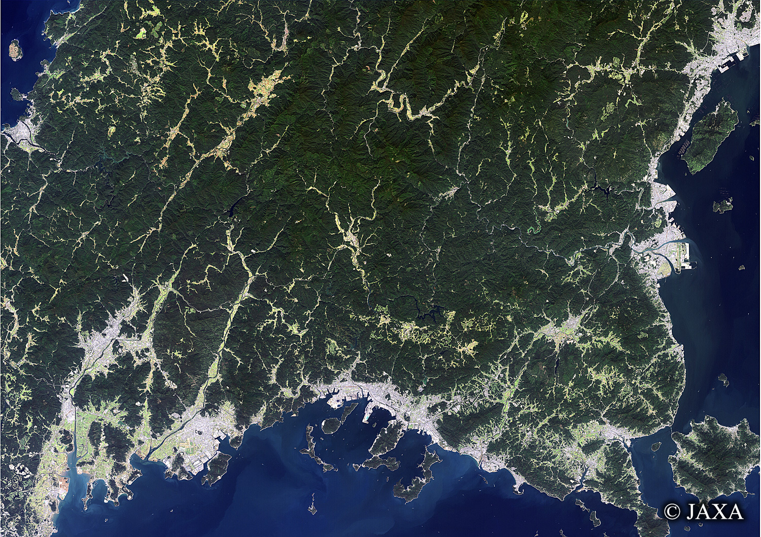 だいちから見た日本の都市 周南市:衛星画像
