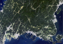だいちから見た日本の都市 周南市：衛星画像
