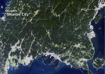 だいちから見た日本の都市 周南市：衛星画像（ポスター仕上げ）