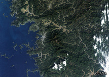 だいちから見た日本の都市 宇和海：衛星画像